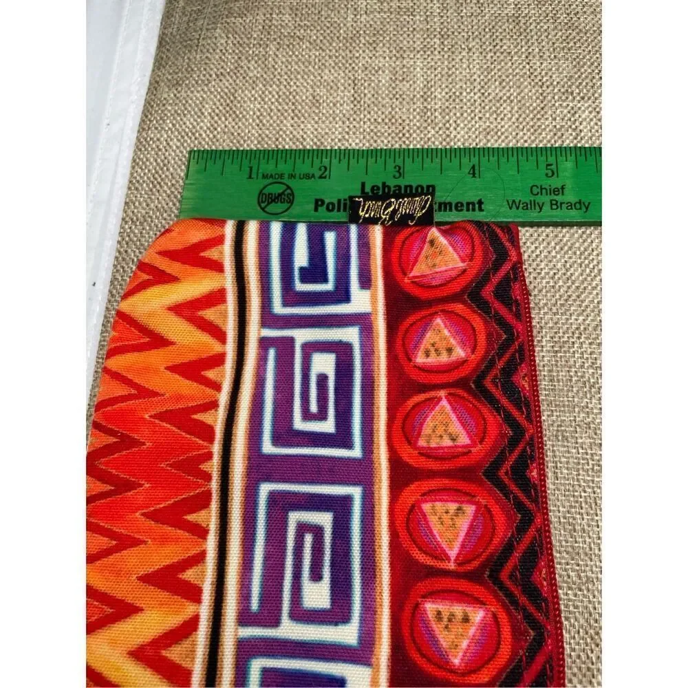 Laurel Burch Cosmetic Bag Colorful Aztec Southwestern Print NWOT